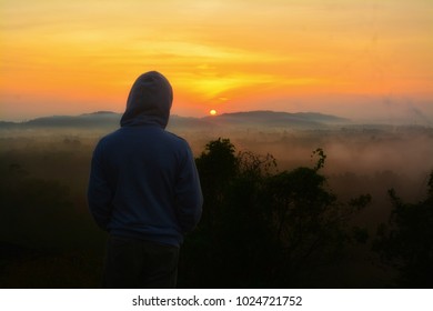 Orange sky is sunset background