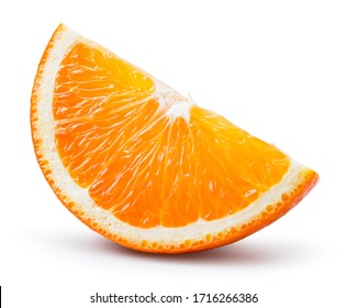 Orange slice isolated. Cut orange slice isolate. Orang slice on white with clipping path. Full depth of field. - Shutterstock ID 1716266386