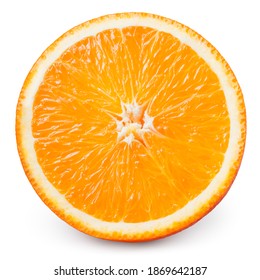 Orange slice isolated. Cut orange slice isolate. Orange fruit slice on white. Orange circle with clipping path.  - Shutterstock ID 1869642187