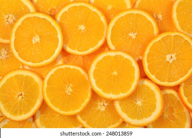 Orange Slices As Background Texture