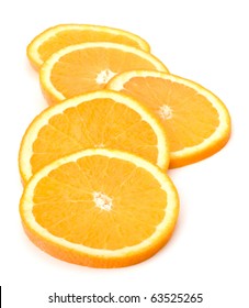 Orange Slices  Isolated On White Background