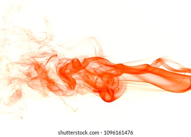 Orange Smoke Isolated On White Background