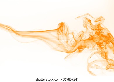 Orange Smoke On White Background