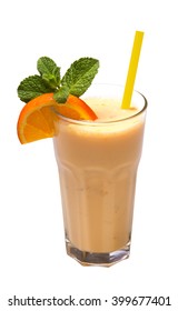 Orange Smoothie Isolated On White Background