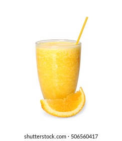 Orange Smoothie On White Background