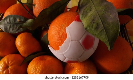 Orange With Soccer Ball Shell