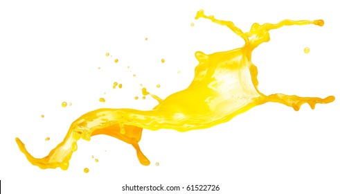 Orange Splash Isolated On White Background