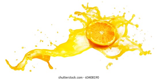 Orange Splash Isolated On White Background