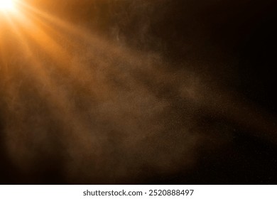 orange spotlight on stage or gods rays isolated on black background