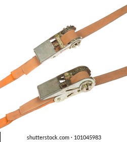 Orange straps, isolated on background