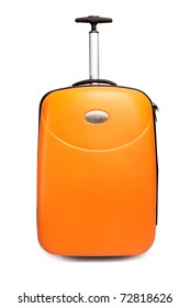Orange suitcase for travel