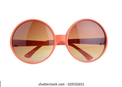 Orange Sunglasses Isolated On A White Background