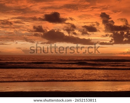 orange sunset at the beach
