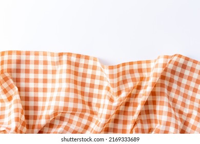 Orange Table Cloth On White Backgound