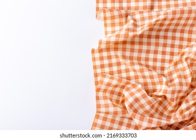 Orange Table Cloth On White Backgound