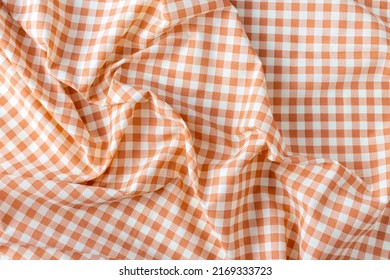 Orange Table Cloth On White Backgound