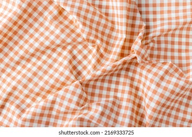 Orange Table Cloth On White Backgound