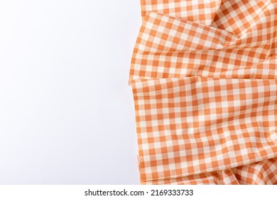 Orange Table Cloth On White Backgound