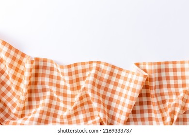 Orange Table Cloth On White Backgound