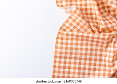 Orange Table Cloth On White Backgound