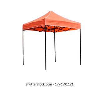 Orange Tarp Roof On A White Background,isolate