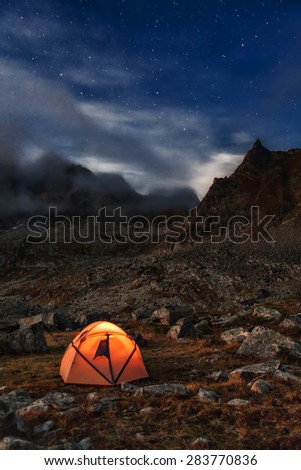 Similar – Foto Bild Bergcamping unter Sternenhimmel