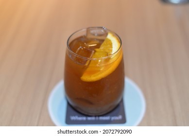 Orange Tonic Coffee Cold Brew, Iced Beverage In Bangkok, Thailand, Asia