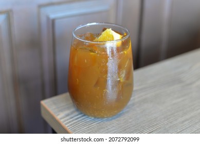 Orange Tonic Coffee Cold Brew, Iced Beverage In Bangkok, Thailand, Asia