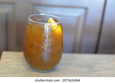 Orange Tonic Coffee Cold Brew, Iced Beverage In Bangkok, Thailand, Asia