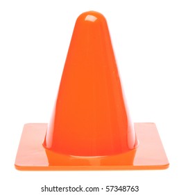 Orange Traffic Cone Isolated On White With A Clipping Path.