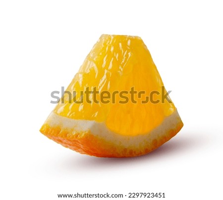 Orange triangular sector glowing from inside isolated on white. Excellent retouching quality.
