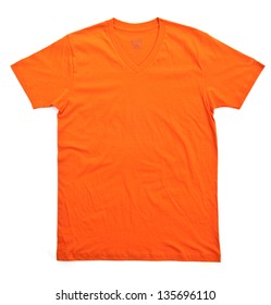 Orange Tshirt Template Ready For Your Own Graphics.