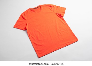 Orange Tshirt Template Ready For Your Graphic Design.