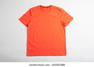 Orange Tshirt Template Ready For Your Graphic Design.