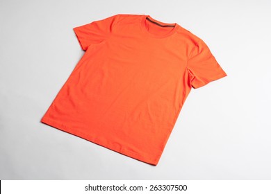 Orange Tshirt Template Ready For Your Graphic Design.