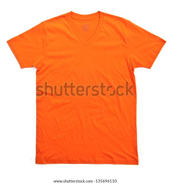 Orange Tshirt Template Ready Your Own Stock Photo (Edit Now) 135696110