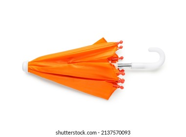 Orange Umbrella Isolated On White Background