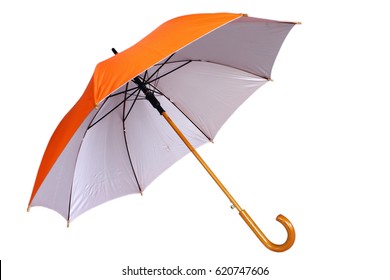 Orange Umbrella Isolated On White Background