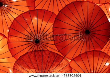 orange umbrellas background