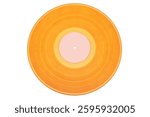Orange Vinyl record on white background, isolated. White background. No AI tools