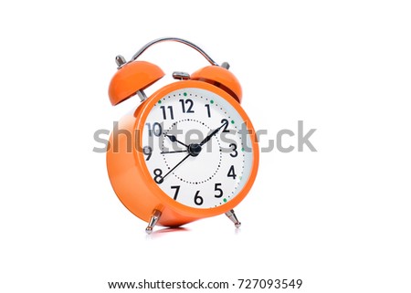 Orange Wake Up Call
A classic ringing alarm clock behind a white background