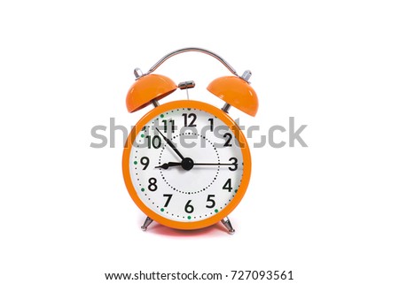 Orange Wake Up Call
A classic ringing alarm clock behind a white background