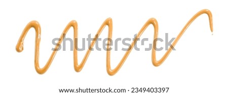Orange watercolor drop zigzag isolated on white background.