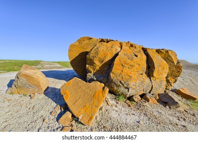 Orange Weathered Rock, Red Rock Coulee, Alberta, Canada