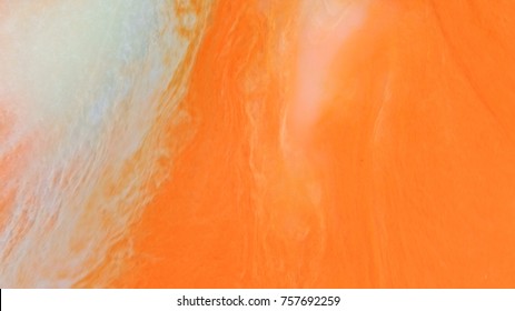 Orange and white creamsicle 3 vibrant bright paint and oil color swirls entropy