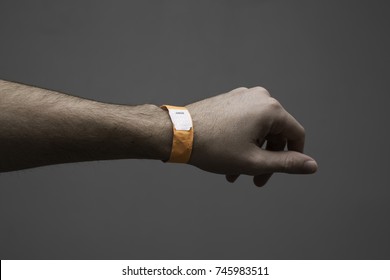 Orange Wristband For An Event Or The Hospital