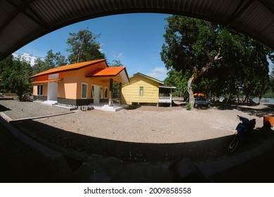 Orange And Yellow House (fish Eye Lens)