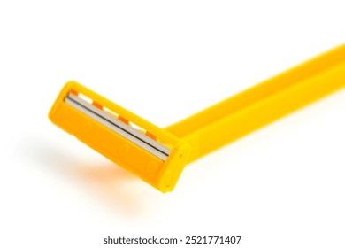 Orange Yellow simple razor with two blade different position