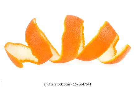 Orange Zest Isolated On A White Background. Orange Twist. Citron. 