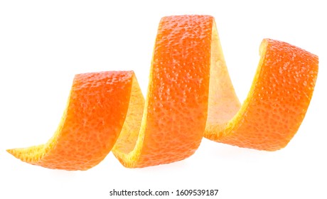 Orange Zest Spiral Isolated On White Background